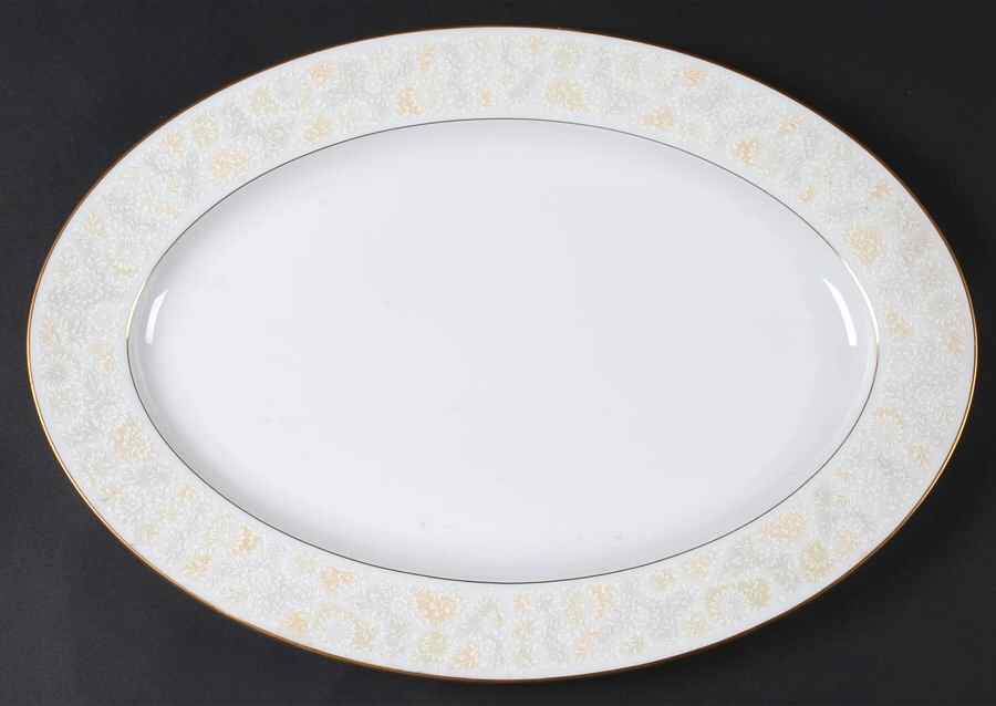 Rainsong 16" Oval Serving Platter by Sango-1