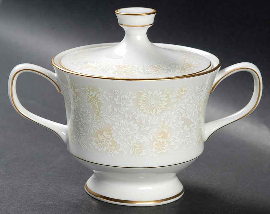 Rainsong Sugar Bowl & Lid by Sango-1