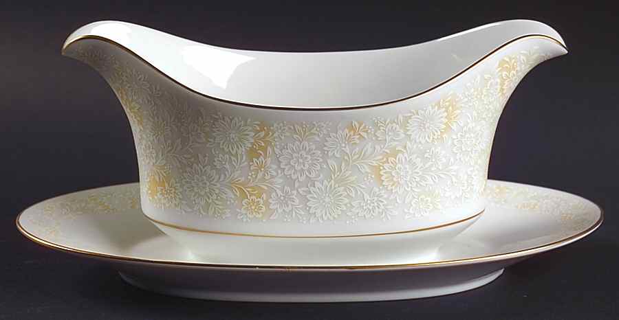 Rainsong Gravy Boat with Attached Underplate by Sango-1