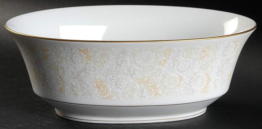 Rainsong 9" Oval Vegetable Bowl by Sango-1