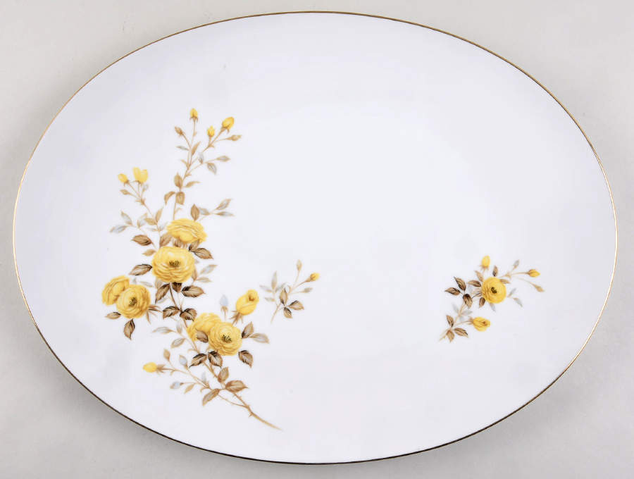 Rambler Rose 16" Oval Serving Platter by Sango-1