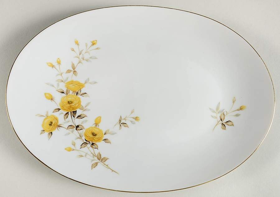 Rambler Rose 12" Oval Serving Platter by Sango-1