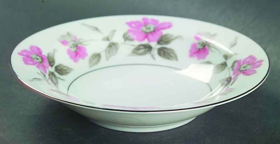Rambler Rose Rim Fruit/Dessert (Sauce) Bowl by Sango-1