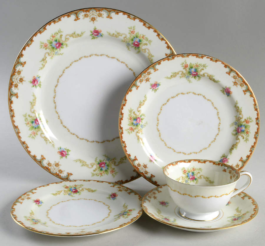 Regal (Gold Trim) 5 Piece Place Setting by Sango-1