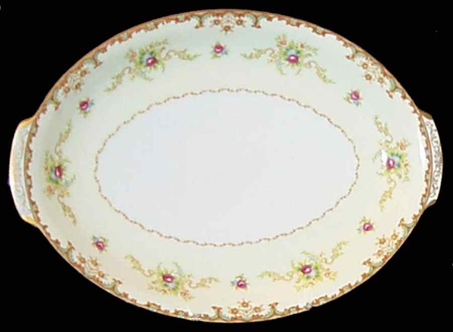 Regal (Gold Trim) 14" Oval Serving Platter by Sango-1
