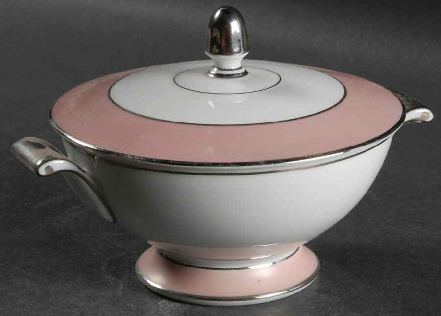 Rhapsody (No #, Pink Band) Sugar Bowl & Lid by Sango-1