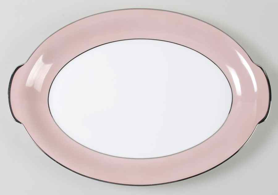 Rhapsody (No #, Pink Band) 16" Oval Serving Platter by Sango-1