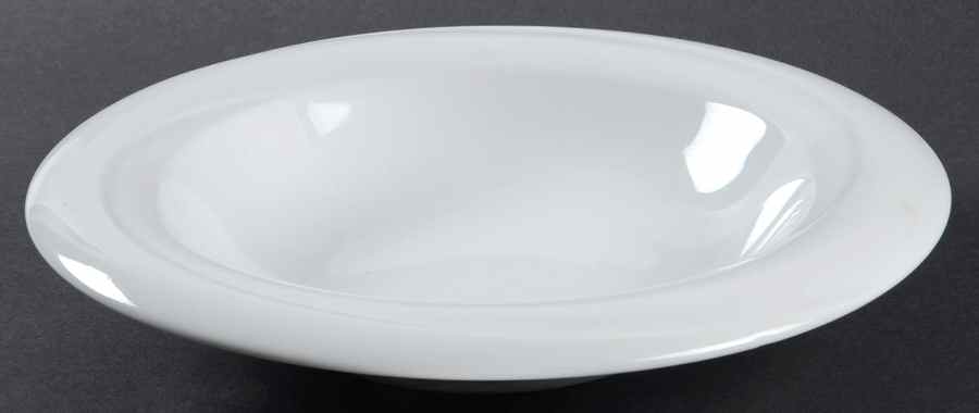 Riviera White Large Rim Soup Bowl by Sango-1
