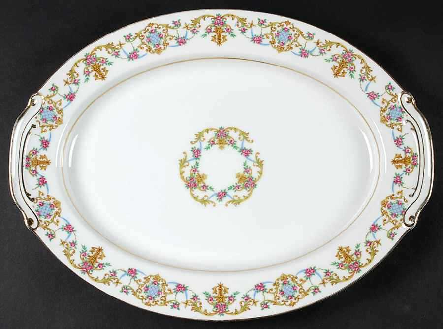 Rococo 16" Oval Serving Platter by Sango-1