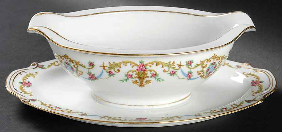 Rococo Gravy Boat with Attached Underplate by Sango-1