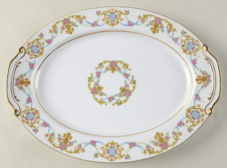 Rococo 14" Oval Serving Platter by Sango-1