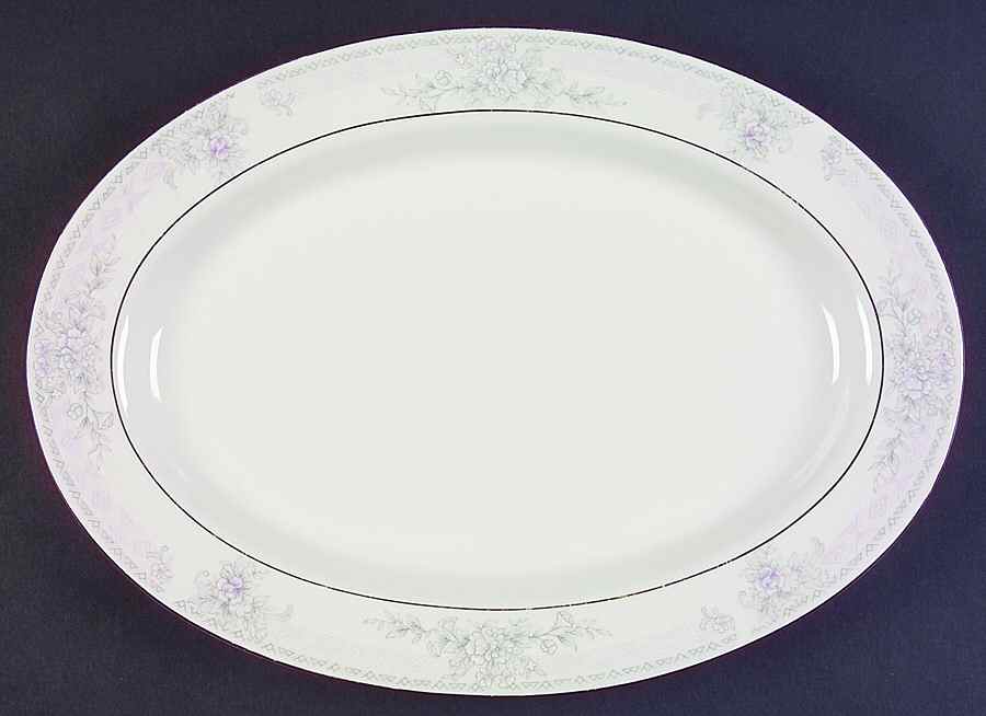 Romantica 14" Oval Serving Platter by Sango-1