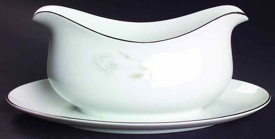 Rosalie Gravy Boat with Attached Underplate by Sango-1
