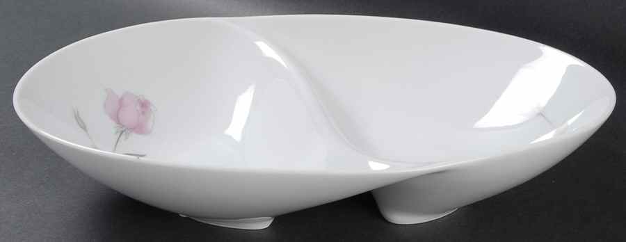 Rosanne 11" Oval Divided Vegetable Bowl by Sango-1