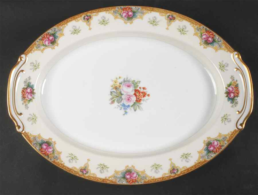 Roselane 16" Oval Serving Platter by Sango-1