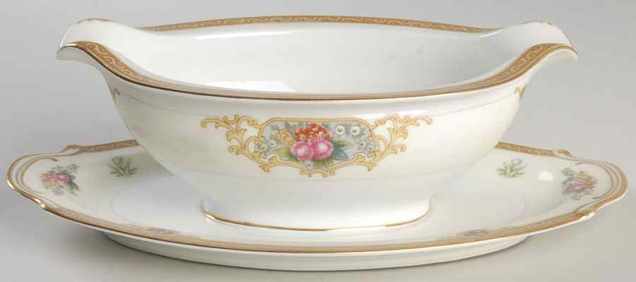 Roselane Gravy Boat with Attached Underplate by Sango-1