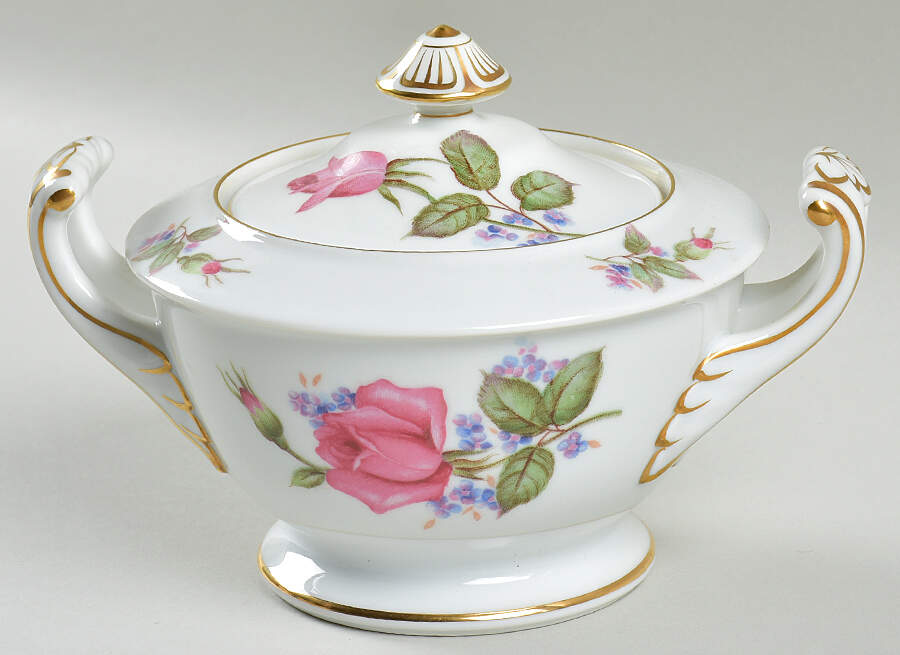 Roselinda Sugar Bowl & Lid by Sango-1