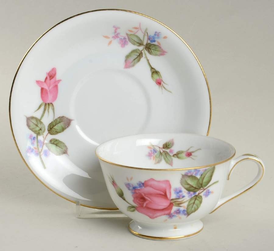 Roselinda Footed Cup & Saucer Set by Sango-1