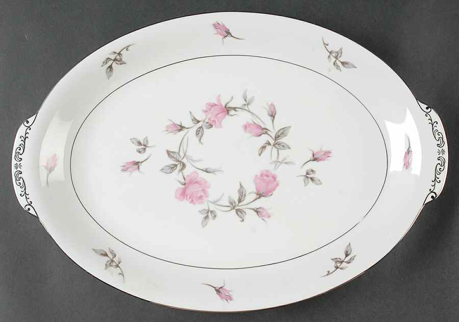 Rosetta 16" Oval Serving Platter by Sango-1