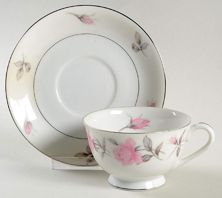 Rosetta Footed Cup & Saucer Set by Sango-1