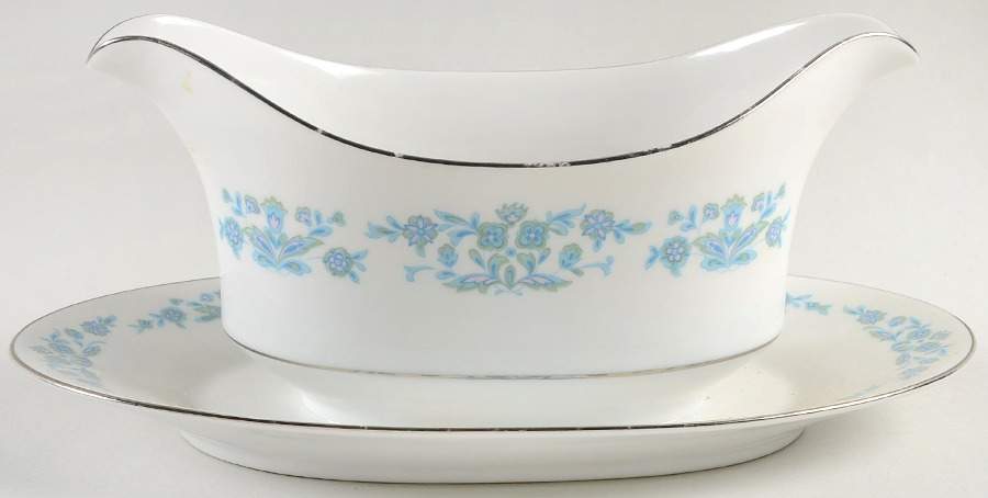 Sage Gravy Boat with Attached Underplate by Sango-1
