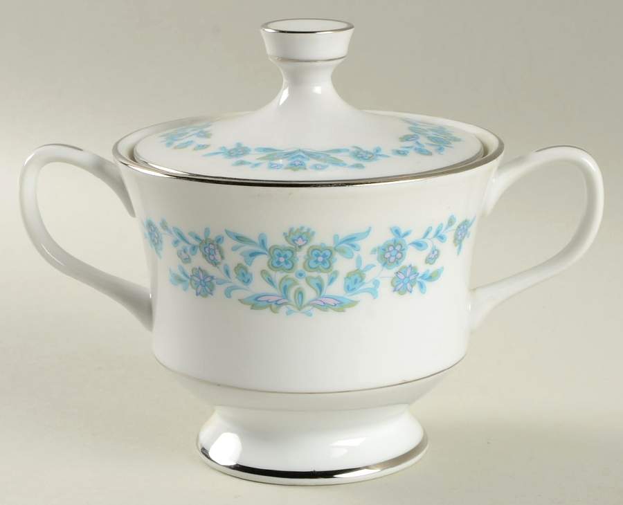 Sage Sugar Bowl & Lid by Sango-1
