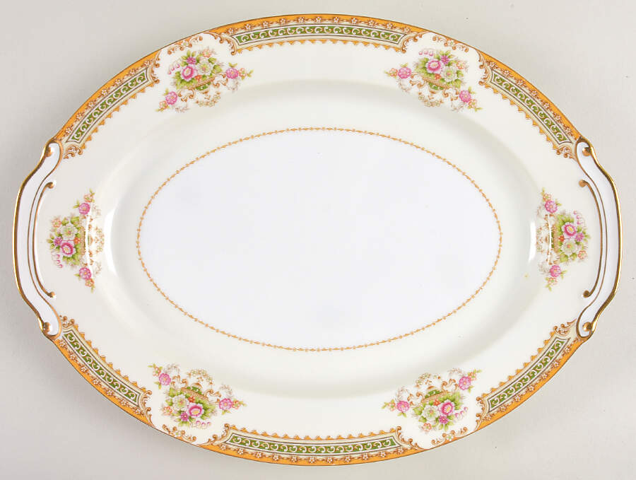 Tara 14" Oval Serving Platter by Sango-1