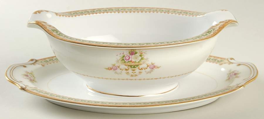 Tara Gravy Boat with Attached Underplate by Sango-1