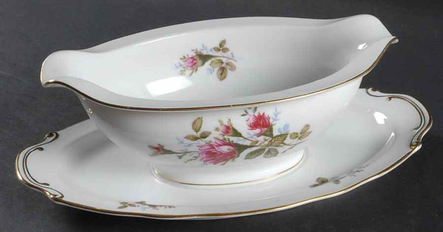 SAN10 Gravy Boat with Attached Underplate by Sango-1
