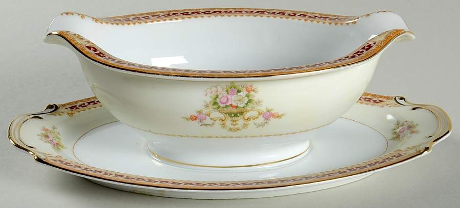 SAN25 Gravy Boat with Attached Underplate by Sango-1