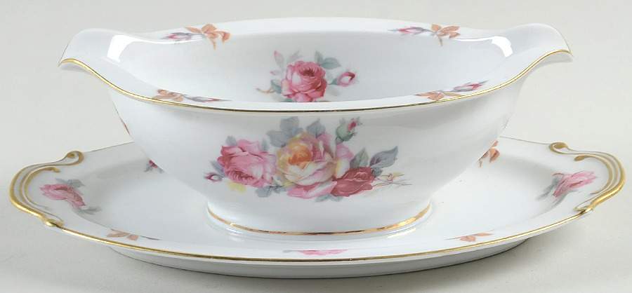 SAN5 Gravy Boat with Attached Underplate by Sango-1
