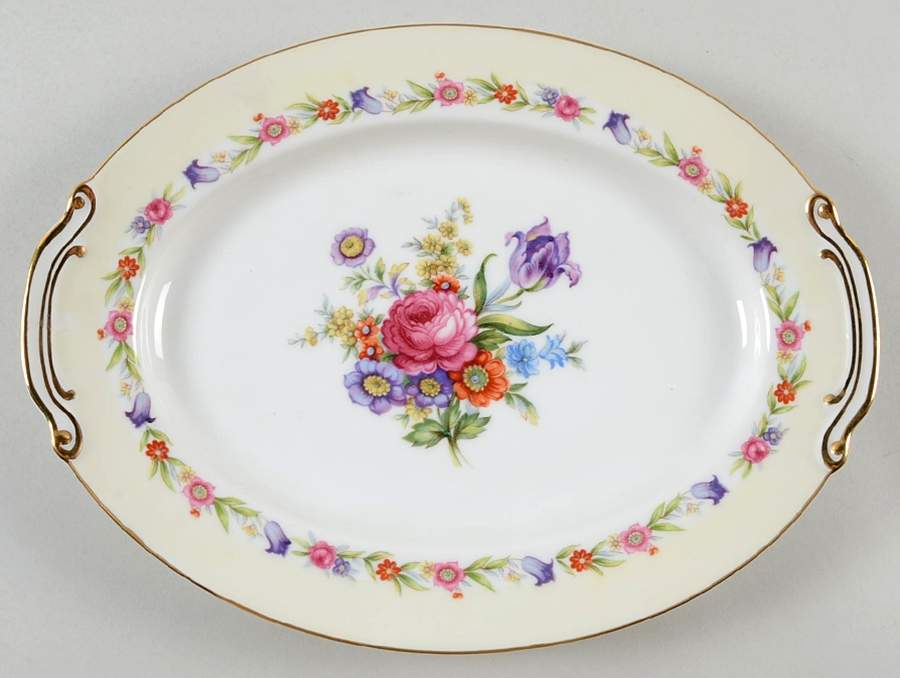 SAN9 12" Oval Serving Platter by Sango-1