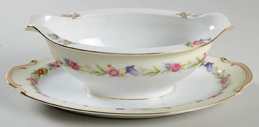 SAN9 Gravy Boat with Attached Underplate by Sango-1
