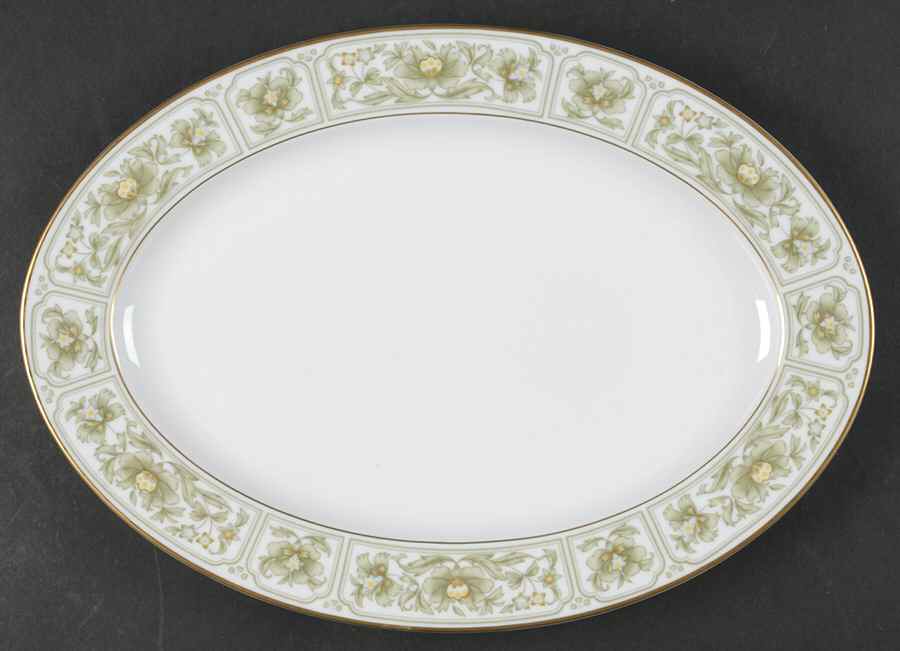 Savannah (Gold) 12" Oval Serving Platter by Sango-1