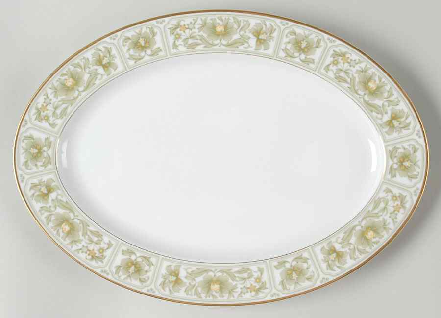Savannah (Gold) 14" Oval Serving Platter by Sango-1