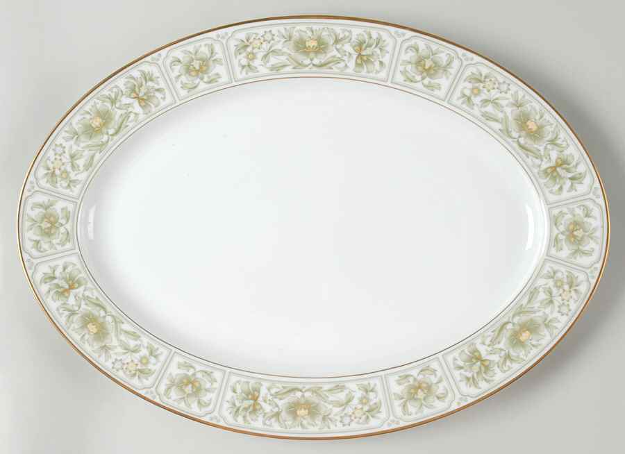 Savannah (Gold) 16" Oval Serving Platter by Sango-1