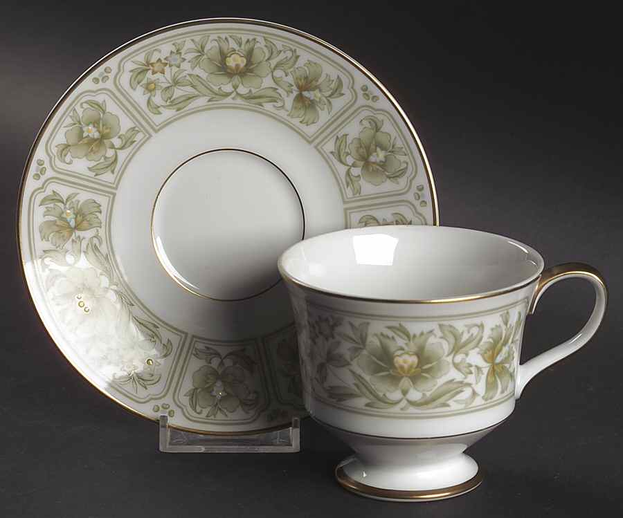 Savannah (Gold) Footed Cup & Saucer Set by Sango-1