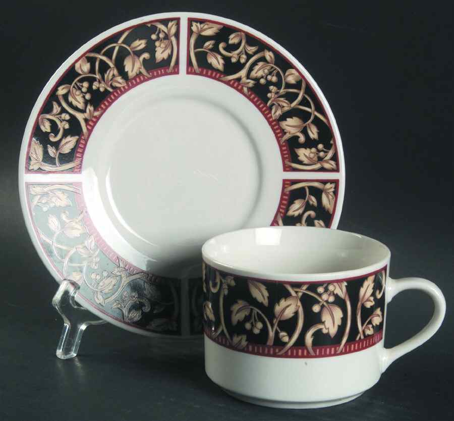 Savoy Flat Cup & Saucer Set by Sango-1