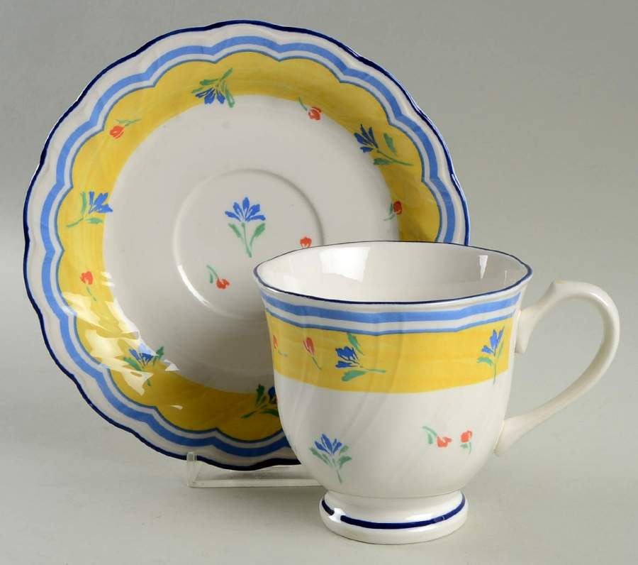 Scala Footed Cup & Saucer Set by Sango-1