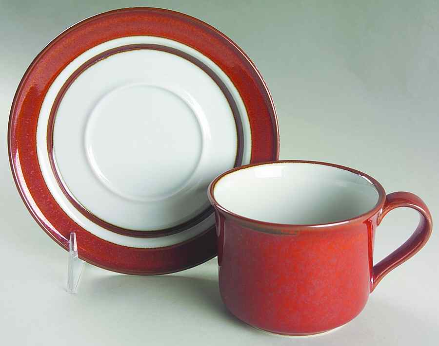 Scandia Sienna Flat Cup & Saucer Set by Sango-1