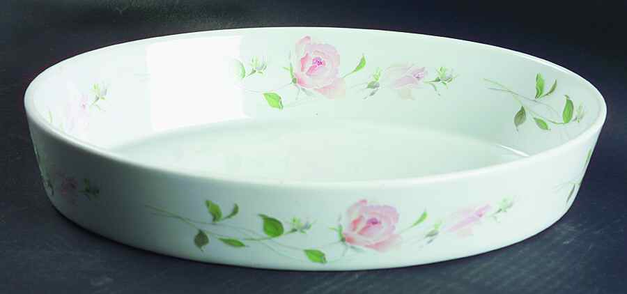 Sculpture Rose 12'' Oval Baker by Sango-1
