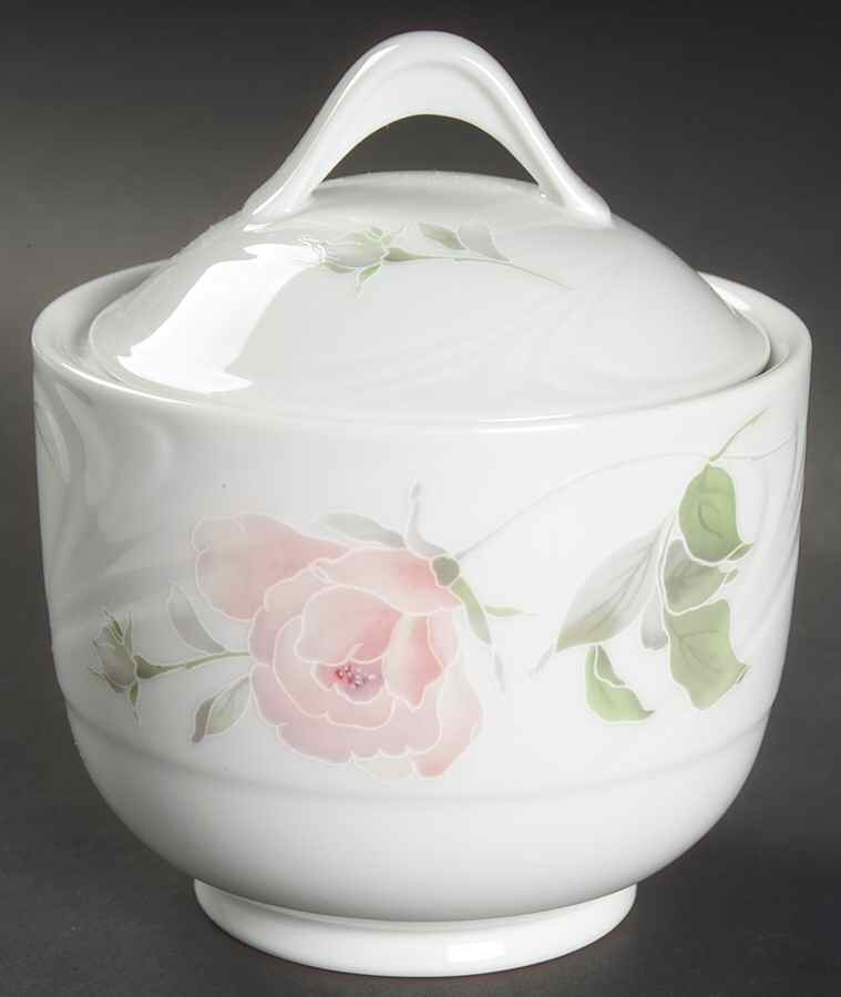Sculpture Rose Sugar Bowl & Lid by Sango-1