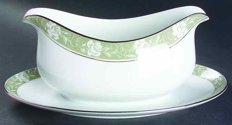 Sculptura Gravy Boat with Attached Underplate by Sango-1