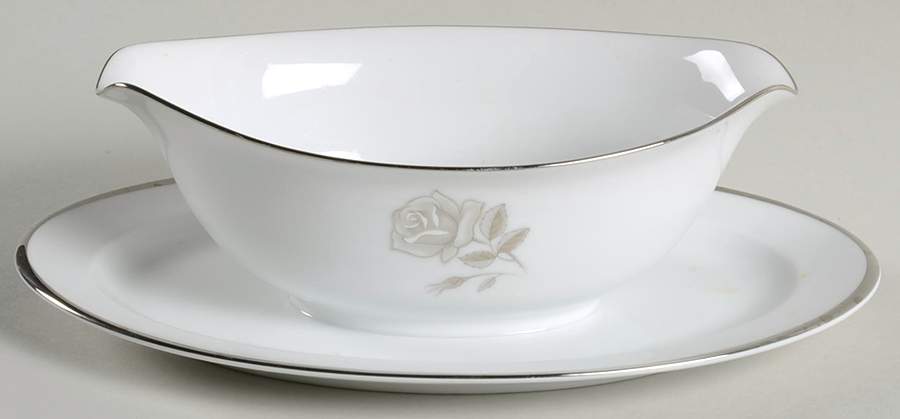 Serenity Gravy Boat with Attached Underplate by Sango-1