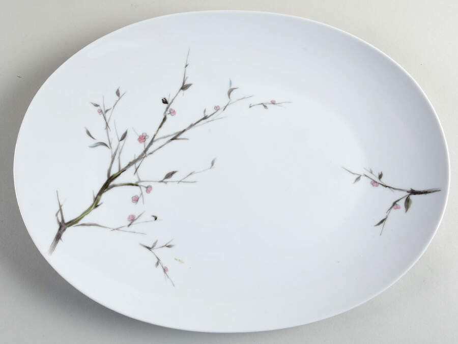Serenade 14" Oval Serving Platter by Sango-1