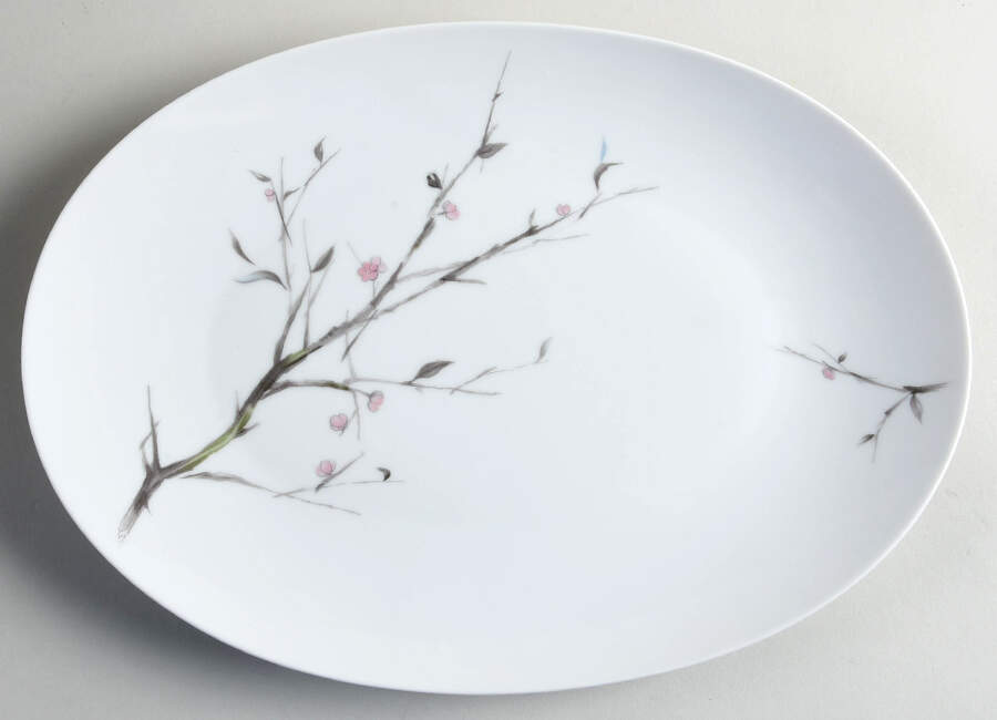 Serenade 12" Oval Serving Platter by Sango-1