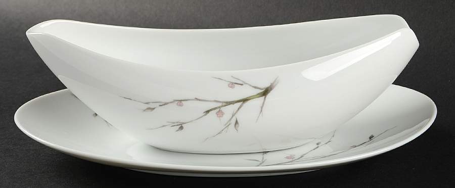 Serenade Gravy Boat & Underplate/Relish by Sango-1