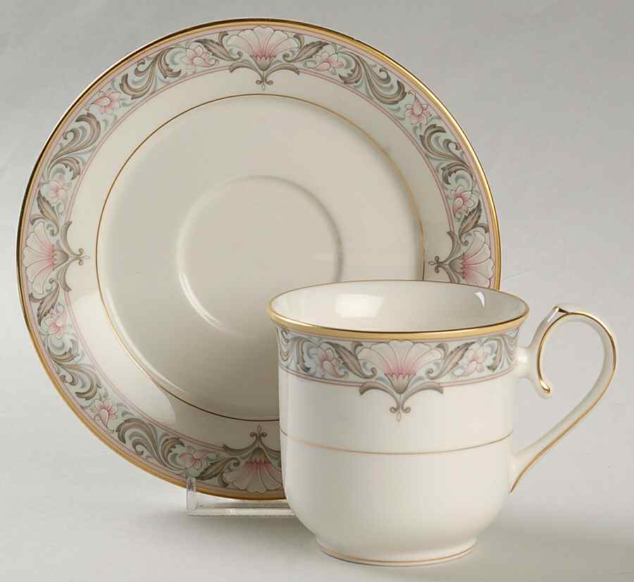 Serenity Flat Cup & Saucer Set by Sango-1