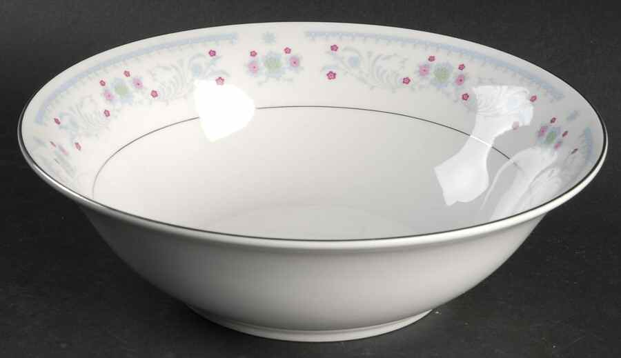 Serenade Light Blue 8" Round Vegetable Bowl by Sango-1