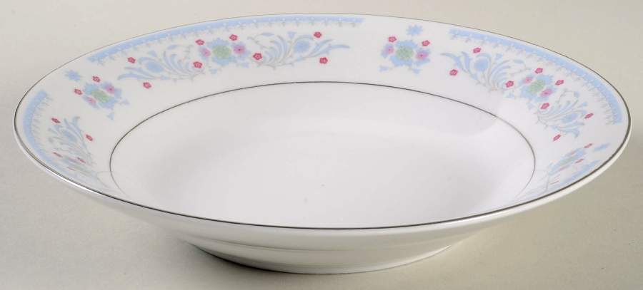 Serenade Light Blue Rim Soup Bowl by Sango-1
